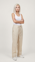 Italian Linen Baggy Pants with Long Strings