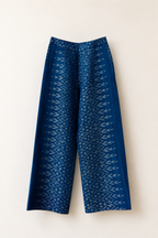 Blue Patterned Cotton Pants