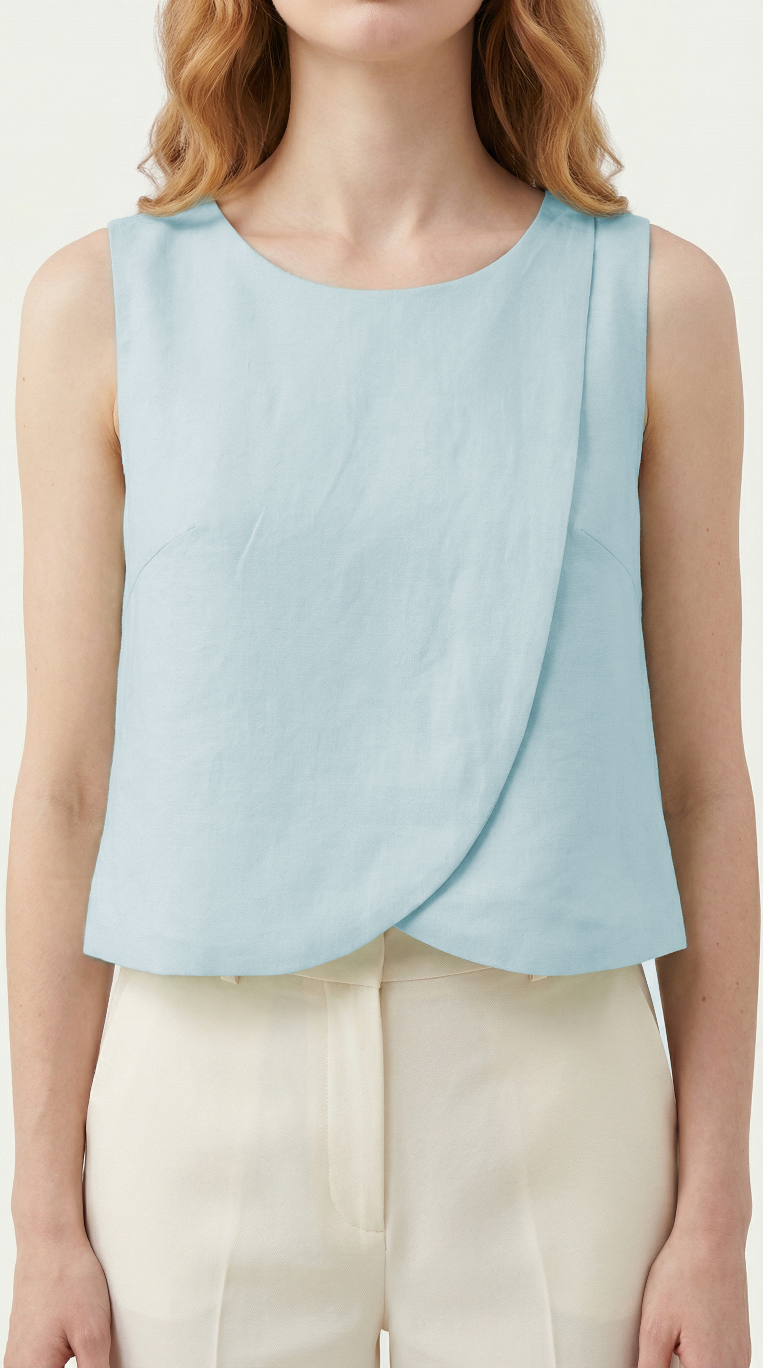 Italian Linen Button Top with Back Zipper