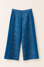 Blue Patterned Cotton Pants