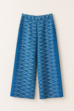 Blue Patterned Cotton Pants