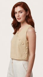 Cotton Top with Elegant Buttons