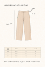 Italian Linen Baggy Pants with Long Strings