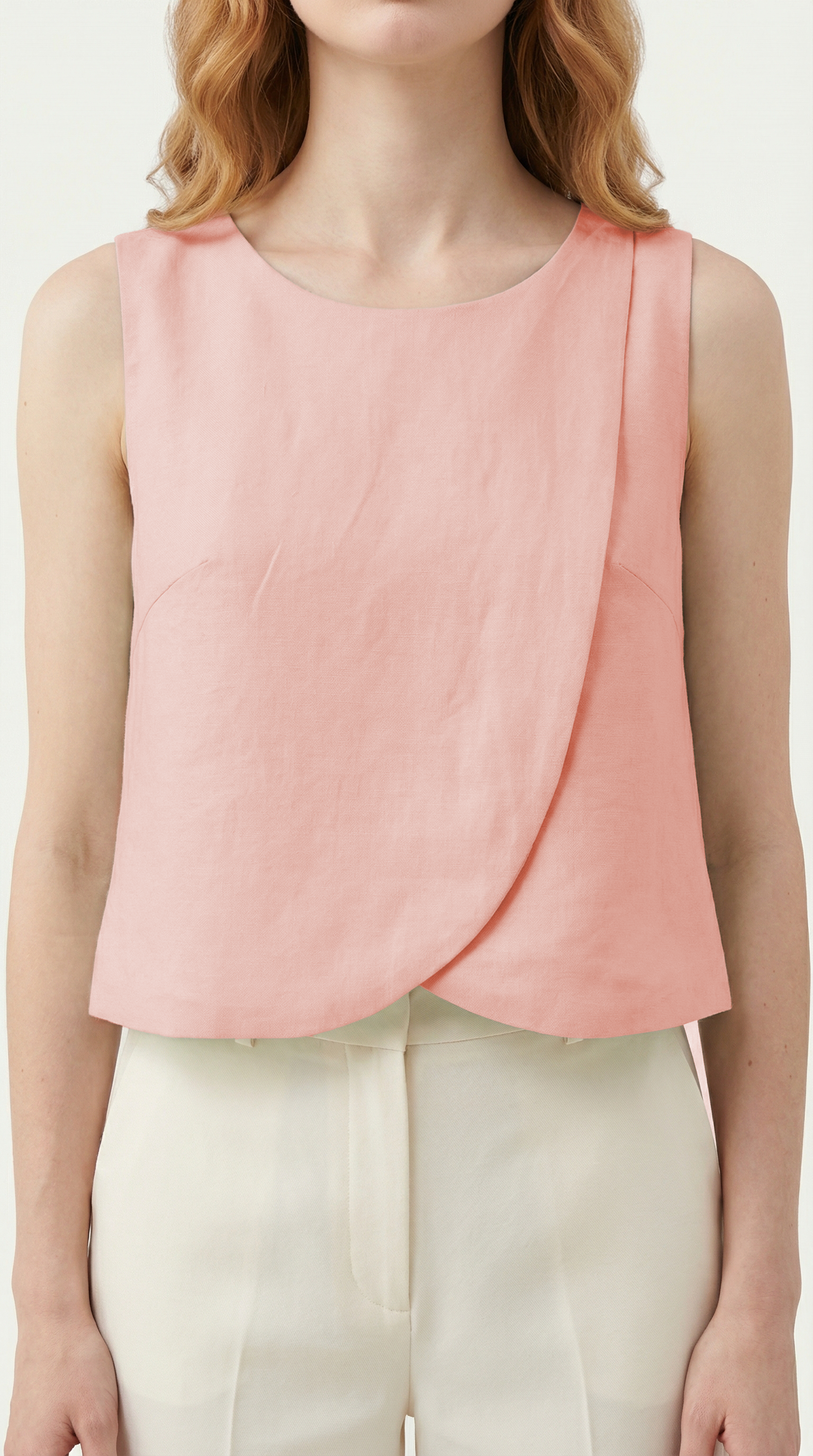Italian Linen Button Top with Back Zipper