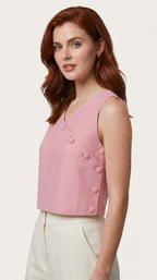 Cotton Top with Elegant Buttons