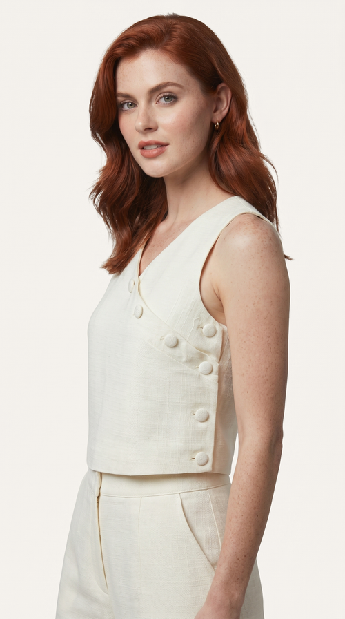 Cotton Top with Elegant Buttons
