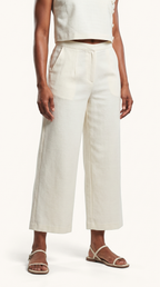 White Elegant Cotton Pants