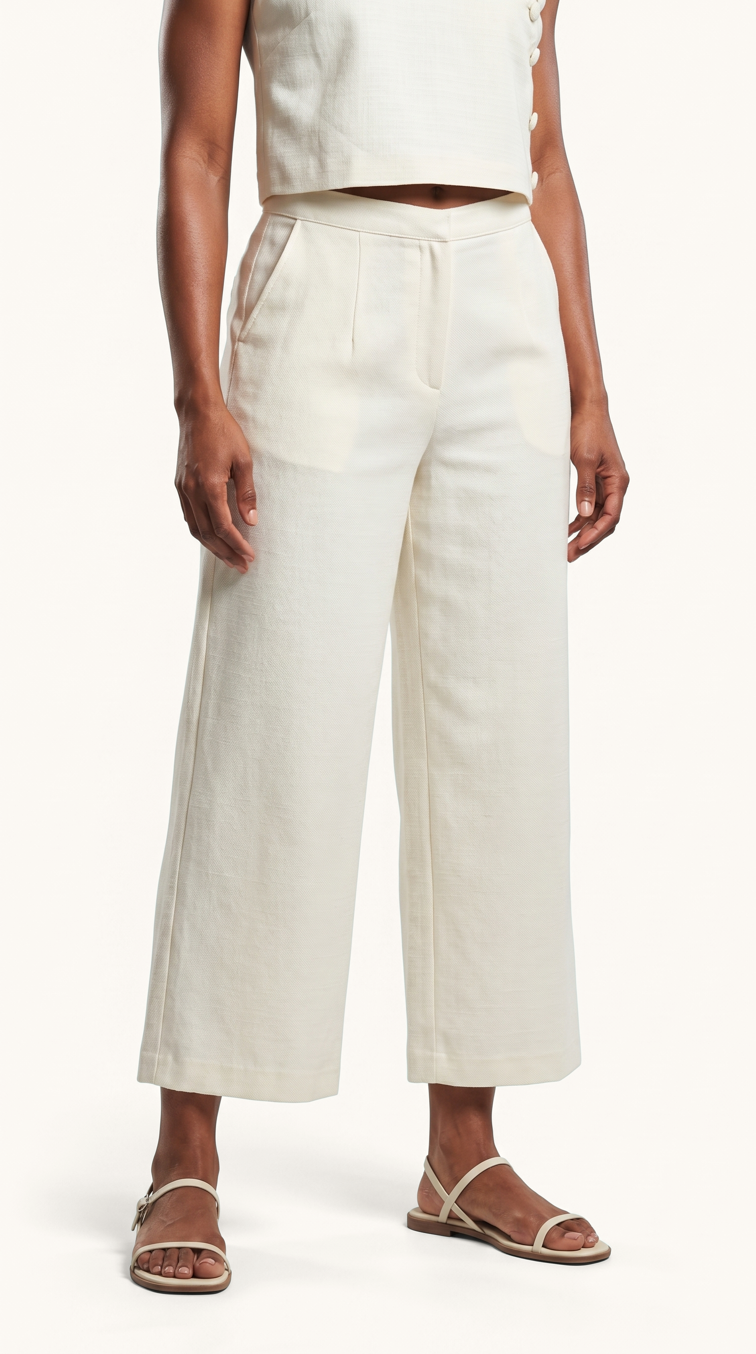 White Elegant Cotton Pants
